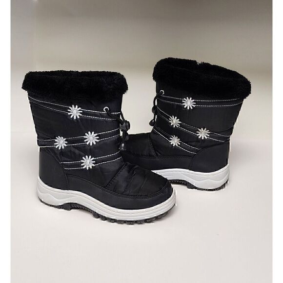 VIA PINKY SCARLETT-51F Children Girls Comfort Flower Warm Mid-Calf Snow Boots 3 - Picture 6 of 8